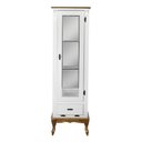 Ver imagem 3 de Cristaleira Vitrine Espelhada Antique Média 1 Porta 2 Prateleiras de Vidro 1 Gaveta 1079e Cera