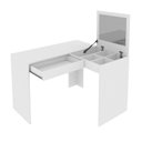 Ver imagem 3 de Penteadeira Escrivaninha para Canto com Espelho e 1 Gaveta Pe2020 Branca Tecnomobili