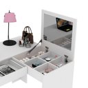 Ver imagem 2 de Penteadeira Escrivaninha para Canto com Espelho e 1 Gaveta Pe2020 Branca Tecnomobili