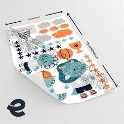 Adesivo kit infantil dinossauros fofos basquete - 2
