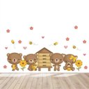 Ver imagem 1 de Adesivo kit infantil ursinhos fofos e mel