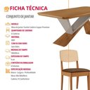 Ver imagem 7 de Mesa de Jantar Yasmin 180 Tampo Mdf Laminado Canto Copo e 6 Cadeiras Copper Premium