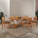 Ver imagem 4 de Mesa de Jantar Yasmin 180 Tampo Mdf Laminado Canto Copo e 6 Cadeiras Copper Premium