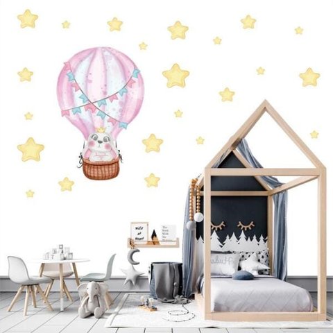 Adesivo Kit Infantil menina animal balão coelha bandeirinhas
