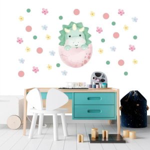 Adesivo Kit Infantil quarto menina dinossauro bebê