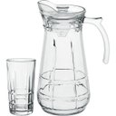 Ver imagem 3 de Jogo Jarra Moringa/copos Água Suco Tampa Acrilico Vidro 1,7l/270ml Transparente