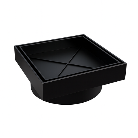 Ralo Smart Invisível Quadrado Preto 15 x 15 Centímetros - 2310 - Estrela
