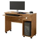 Ver imagem 2 de Mesa para Computador Vicenza Lukaliam com Gaveta e Rodízios Amêndoa