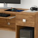 Ver imagem 5 de Mesa para Computador Vicenza Lukaliam com Gaveta e Rodízios Amêndoa