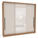 Ver imagem 4 de Guarda Roupa Casal 220cm 3 Portas de Correr com Espelho 240854 Valência Politorno Móveis