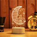 Ver imagem 2 de Luminária de Mesa Abajur 3d Lua Led 4w 5v 3 em 1
