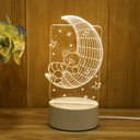 Ver imagem 1 de Luminária de Mesa Abajur 3d Lua Led 4w 5v 3 em 1