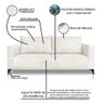 Sofá Viena 2 Lugares Bouclê Branco1.60m Pés em Aço para Sala Bz Home Decor - 7