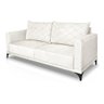 Sofá Viena 2 Lugares Bouclê Branco1.60m Pés em Aço para Sala Bz Home Decor - 4
