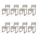Ver imagem 1 de Kit 8 Cadeiras de Jantar Industrial Isa Assento Corino Branco Base Cobre