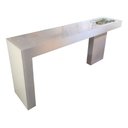 Ver imagem 4 de Aparador Sala Alto Padrão Vidro Branco e Bandeja Espelhada