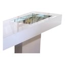 Ver imagem 3 de Aparador Sala Alto Padrão Vidro Branco e Bandeja Espelhada