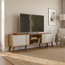 Ver imagem 1 de Rack para TV até 75 Polegadas Frisado 180x52cm Nature Off White Denver