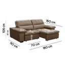 Ver imagem 6 de Sofa Retratil Reclinavel 2 Lugares 1,80m Crystal Veludo Capuccino Lansofbr Lansof Brasil