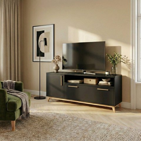 Rack para TV até 55 Polegadas com Porta Basculante MDF