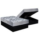 Ver imagem 1 de Cama Box Baú Queen: Colchão Anatômico Ortobom D28 / Ep Iso 60 + Base Crc Suede Black(158x198)