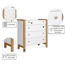 Ver imagem 3 de Cômoda Infantil Charlotte 4 Gavetas MDF-MDP Puxador Metalizado Branco Mais de Casa