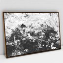 Ver imagem 1 de Quadro Decorativo em Canvas Abstrato Preto e Branco TaColado Moldura Flutuante 4,5cm Freijó 90 x 60c