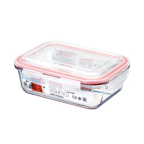 Potes Retangulares com Tampa Hermética Armazenamento Prático Capacidade:1050ml
