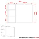 Ver imagem 6 de Espelheira para Banheiro 80 Cm com 1 Porta Amêndoa/branco