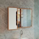 Ver imagem 7 de Espelheira para Banheiro 80 Cm com 1 Porta Amêndoa/branco