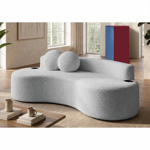 Sofá Veda 1,50m Xpand Tech Tecido Bouclê Cama Inbox