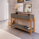 Ver imagem 1 de Aparador Buffet para Sala de Jantar e Estar Lizz 2 Gavetas e Pés Madeira Maciça Casa D