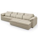 Ver imagem 2 de Sofá Retrátil 4 Lugares para Sala 379cm Dijon Couro Creme S07 - Mpozenato
