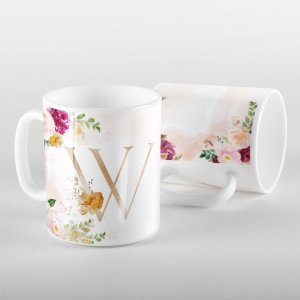 Caneca Letras Iniciais W Marsala