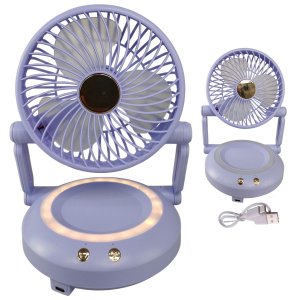 Ventilador Mesa Dobravel Portatil 3 Niveis Luz Led Iluminaçao Usb Portatil Verao Calor Sol Dias Quen
