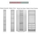 Ver imagem 3 de Guarda-Roupa de Canto Modulado MDF 321cm Safira 4 Portas 3 Gavetas Una Mobília