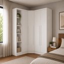 Ver imagem 1 de Guarda-Roupa de Canto Modulado MDF 321cm Safira 4 Portas 3 Gavetas Una Mobília
