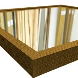 Módulo Espelho Decorativo - Kit 03 de 50x50cm TaColado Moldura Freijó - 3
