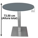 Ver imagem 3 de Mesa Quadrada Alpha Inox Prata 73,50 Cm (altura) Tampo Mdp Redondo 80 Cm Grafito (larg)