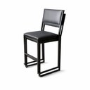 Ver imagem 2 de Kit 2 Cadeira Empilhável Preta Assento e Encosto Estofado Preto