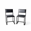 Ver imagem 3 de Kit 2 Cadeira Empilhável Preta Assento e Encosto Estofado Preto