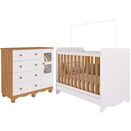 Quarto de Bebê Completo com Berço Americano Ben 3 em 1 Cômoda Uli 4 Gavetas 100%mdf Móveis - 3