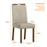 Cadeira para Mesa de Jantar Anitta Kit 2 Peças Amendoa Veludo Nude – New Ceval - 2