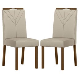Cadeira para Mesa de Jantar Anitta Kit 2 Peças Amendoa Veludo Nude – New Ceval - 1