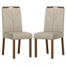 Cadeira para Mesa de Jantar Anitta Kit 2 Peças Amendoa Veludo Nude – New Ceval - 1
