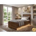 Ver imagem 1 de Cama Solteiro com Baú Embutido e Colchão Solteiro D20 Larissa Malbec Framar Mdf/mdp