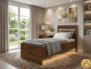 Ver imagem 1 de Cama Solteiro com Baú Embutido e Colchão Solteiro D20 Larissa Malbec Framar Mdf/mdp
