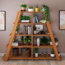 Ver imagem 2 de Kit 2 Estante Multiuso Decorativa 5 Prateleiras Stela A06 Freijó - Mpozenato