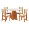 Conjunto Mesa Redonda 90x90 Tampo em Mdf 4 Cadeiras Sol Slin Viero Mel/off White - 1