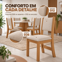 Ver imagem 3 de Conjunto Mesa de Jantar Redonda Slin Mel 4 Cadeiras Sol Linho Bege